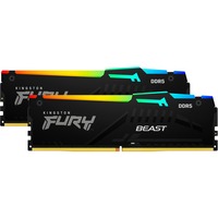 Kingston FURY FURY Beast 64 GB 5600 MT/s DDR5 CL40 DIMM (Kits de 2) RGB, Memoria RAM negro, 64 GB, 2 x 32 GB, DDR5, 288-pin DIMM