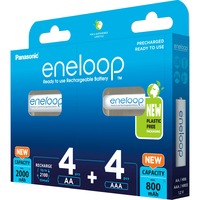 Panasonic Batería eneloop 4+4 combo 1,2V, 4x Micro AAA + 4x Mignon AA 