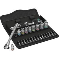 Wera 8100 SA 10 Juego de carraca Zyklop Metal, en pulgadas, 1/4", Kit de herramientas negro/Verde