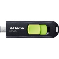 ADATA UC300 unidad flash USB 64 GB USB Tipo C 3.2 Gen 1 (3.1 Gen 1) Negro, Verde, Lápiz USB negro/Verde, 64 GB, USB Tipo C, 3.2 Gen 1 (3.1 Gen 1), 100 MB/s, Deslizar, Negro, Verde
