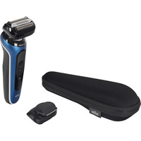 Procter & Gamble Series 6 62-B1200s, Máquina de afeitar azul/Negro, Máquina de afeitar de láminas, Azul, Acero inoxidable, Botones, Batería, Batería integrada