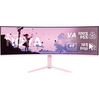 Arozzi Nova 49TUW165, Monitor de gaming rosa neón