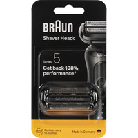 Braun Series 5 54 B Cabezal para afeitado, Cabezal de afeitado negro, Cabezal para afeitado, 1 cabezal(es), Negro, Acero inoxidable, 18 mes(es), Braun, Series 5 54 B