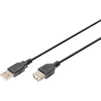 Digitus Cable de extensión USB 2.0, conector USB-A > enchufe USB-A, Cable alargador negro