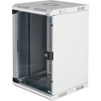 Digitus Carcasas de pared combinadas de 254 mm (10″) y 482,6 (19″) mm, Armario IT gris claro, 6 (19″) mm, Bastidor de pared, 10U, 30 kg, Bloqueo del teclado, Gestión de cables, 10,3 kg