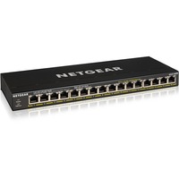 Netgear GS316P No administrado Gigabit Ethernet (10/100/1000) Energía sobre Ethernet (PoE) Negro, Interruptor/Conmutador No administrado, Gigabit Ethernet (10/100/1000), Bidireccional completo (Full duplex), Energía sobre Ethernet (PoE), Montaje de pared