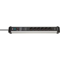 Brennenstuhl Premium-Protect-Line, 6 enchufes, Regleta negro/Plateado