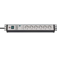 Brennenstuhl Regleta Premium-Line 6 tomas, formato 19" negro/Gris claro