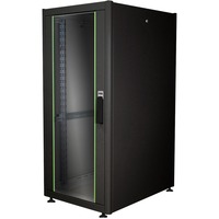 Digitus Armario de red de la serie Dynamic Basic - 600 x 800 mm (an. x pr.), Armario IT negro, Rack o bastidor independiente, 26U, 600 kg, Rieles de rack, Negro