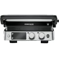 Rommelsbacher Parrilla de contacto KG 2025, Barbacoa de contacto acero fino/Negro