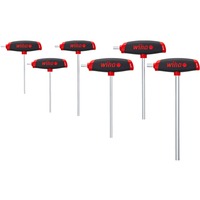 Wiha Juego de llaves hexagonales, con mango transversal ComfortGrip, Destornillador negro/Rojo