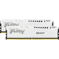 Kingston FURY FURY Beast 64GB 5200MT/s DDR5 CL40 DIMM (Kit de 2) White XMP, Memoria RAM blanco, 64 GB, 2 x 32 GB, DDR5, 288-pin DIMM
