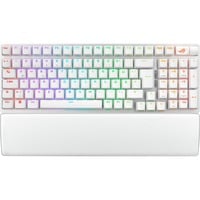 ASUS ROG Strix Scope II 96 Wireless teclado Juego USB + RF Wireless + Bluetooth QWERTZ Alemán Blanco, Teclado para gaming blanco, Inalámbrico y alámbrico, USB + RF Wireless + Bluetooth, Interruptor mecánico, QWERTZ, LED RGB, Blanco