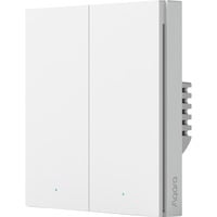Aqara Interruptor de pared inteligente H1 - dos interruptores basculantes sin conductor neutro, Botón blanco