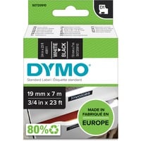 Dymo D1 etiquetas auténticas | impresión blanca sobre fondo negro | 19 mm × 7 m | etiquetas autoadhesivas para etiquetadoras LabelManager, Cinta de escritura Blanco sobre negro, Poliéster, Bélgica, -18 - 90 °C, DYMO, LabelManager, LabelWriter 450 DUO