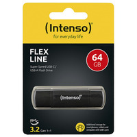 Intenso Flex Line 64 GB, Lápiz USB negro