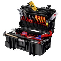 KNIPEX Maletín de herramientas "Robust26 Move" sanitario, 17 piezas, Kit de herramientas negro