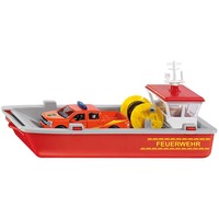 SIKU Fire Brigade working boat Maqueta de embarcación de la brigada contra incendios Previamente montado 1:50, Vehículo de juguete rojo/Gris, Maqueta de embarcación de la brigada contra incendios, Previamente montado, 1:50, Niño/niña, Metal, Plástico, 3 año(s)