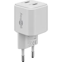 goobay Cargador rápido dual USB-C Nano, PD, GaN, 35 vatios blanco