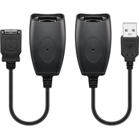 goobay USB - extension Ethernet, 40m cable USB USB A Negro, Cable alargador negro, 40m, 40 m, USB A, USB A, Negro