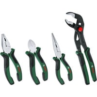 Bosch Juego de alicates, 4 piezas, Set de pinzas verde/Negro