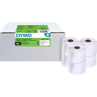 Dymo LW etiquetas de envío/tarjetas de identificación grandes y auténticas | 54 mm × 101 mm | 6 rollos de 220 etiquetas autoadhesivas (1320 unidades) | para etiquetadoras LabelWriter Blanco, Etiqueta para impresora autoadhesiva, Papel, Permanente, Rectángulo, LabelWriter