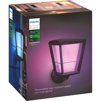 Philips White & Color Ambiance Econic Outdoor lámpara de pared de pie, Luz de LED negro