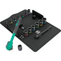Wera 8100 SB 12 Juego de carracas Zyklop Comfort, 3/8", Kit de herramientas negro/Verde