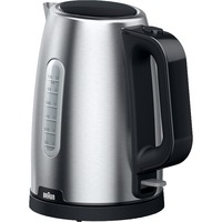 Braun WK 1500 tetera eléctrica 1,7 L 2200 W Negro, Acero inoxidable, Hervidor de agua acero fino/Negro, 1,7 L, 2200 W, Negro, Acero inoxidable, Indicador de nivel de agua, Protección contra sobrecalentamiento