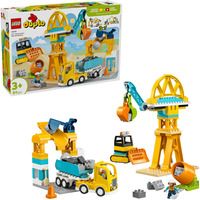 LEGO DUPLO Town Sitio de Construcción con Vehículos de Construcción - Set 3 en 1, Juegos de construcción 