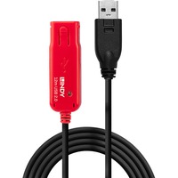 Lindy 42782 cable USB USB 2.0 12 m USB A Negro, Cable alargador negro/Rojo, 12 m, USB A, USB A, USB 2.0, 0,48 Gbit/s, Negro