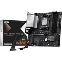 MSI PRO B840M-P WIFI6E placa base AMD B840 Zócalo AM5 micro ATX negro/Plateado, AMD, Zócalo AM5, AMD Ryzen 7000 Series, AMD Ryzen 8000 Series, AMD Ryzen 9000 Series, Zócalo AM5, DDR5-SDRAM, 256 GB