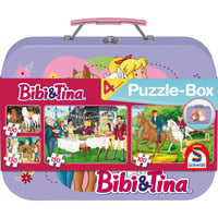 Schmidt Spiele Bibi & Tina Caja de rompecabezas en maletín de metal, Puzzle 
