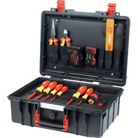 Wiha Maletín de herramientas Set básico L eléctrico, Kit de herramientas rojo/Amarillo