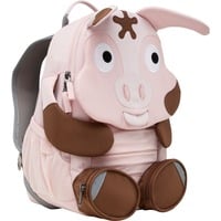 Affenzahn Gran amigo Tonie cerdo, Mochila rosa neón/Marrón