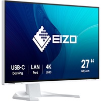 EIZO FlexScan EV2740X-WT pantalla para PC 68,6 cm (27") 3840 x 2160 Pixeles 4K Ultra HD LCD Blanco, Monitor LED blanco, 68,6 cm (27"), 3840 x 2160 Pixeles, 4K Ultra HD, LCD, 5 ms, Blanco