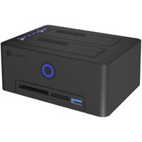 ICY BOX IB-1233CL-CR USB 3.2 Gen 1 (3.1 Gen 1) Type-A Negro, Estación de acoplamiento negro, Unidad de disco duro, SSD, SATA, 2.5,3.5", USB 3.2 Gen 1 (3.1 Gen 1) Type-A, Negro, 5 Gbit/s