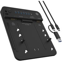 ICY BOX IB-2913MCL-C31 USB 3.2 Gen 2 (3.1 Gen 2) Type-C Negro, Estación de acoplamiento negro, Unidad de disco duro, SSD, SATA, Serial ATA II, Serial ATA III, 2.5,3.5,M.2, USB 3.2 Gen 2 (3.1 Gen 2) Type-C, Negro, Plástico