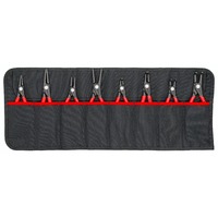 KNIPEX Juego de alicates para anillos de seguridad Ø 10 - 60 mm, 8 piezas, Set de pinzas rojo