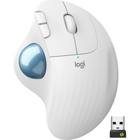 Logitech ERGO M575 for Business ratón mano derecha RF Wireless + Bluetooth Trackball 2000 DPI gris claro/Azul, mano derecha, Trackball, RF Wireless + Bluetooth, 2000 DPI, Blanco