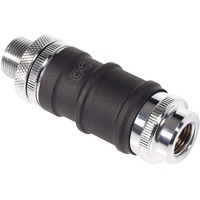 Alphacool ES Schnellverschluss BLH1A PushIn Set IG-IG con prensaestopas, Conexión negro (mate)/Cromado