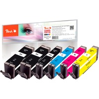 Peach PI100-188 cartucho de tinta 6 pieza(s) Compatible Alto rendimiento (XL) Negro, Cian, Magenta, Foto negro, Amarillo Alto rendimiento (XL), Negro, Cian, Magenta, Foto negro, Amarillo, 22 ml, 11 ml, 6 pieza(s), Multipack