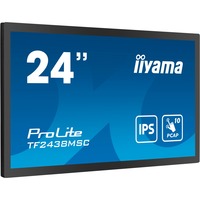 iiyama TF2438MSC-B1 pantalla de señalización Pizarra de caballete digital 60,5 cm (23.8") LED 600 cd / m² Full HD Negro Pantalla táctil, Monitor LED negro, Pizarra de caballete digital, 60,5 cm (23.8"), LED, 1920 x 1080 Pixeles