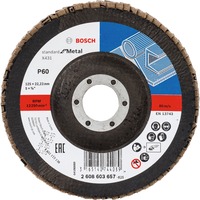 Bosch Disco abrasivo abanico X431 Standard para metal, Ø 125mm, K60, Rueda de esmeril 