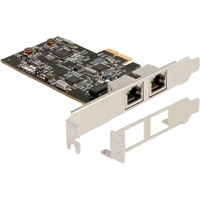 DeLOCK Tarjeta PCI Express x2 a 2 x RJ45 2,5 Gigabit, Adaptador de red 