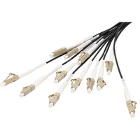 Digitus Cable de fibra óptica universal Breakout, dúplex, conector LC/UPC, multimodo OM4 negro