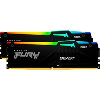 Kingston FURY FURY Beast 32GB 6400MT/s DDR5 CL32 DIMM (Kit de 2) RGB EXPO, Memoria RAM negro, 32 GB, 2 x 16 GB, DDR5, 288-pin DIMM, Negro