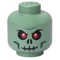 Room Copenhagen LEGO Storage HEAD "Skelett" mini, Caja de depósito verde/Negro