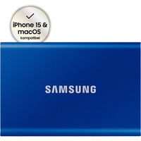 Samsung Portable SSD T7 1 TB USB Tipo C 3.2 Gen 2 (3.1 Gen 2) Azul, Unidad de estado sólido azul, 1 TB, USB Tipo C, 3.2 Gen 2 (3.1 Gen 2), 1050 MB/s, Protección mediante contraseña, Azul