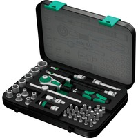 Wera 8100 SA 4 Juego de carraca Zyklop Speed, en pulgadas, 1/4", Kit de herramientas negro/Verde
